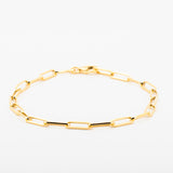Yellow Gold Paperclip Bracelet
