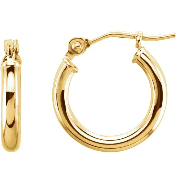 Tube Gold Hoop Earring
