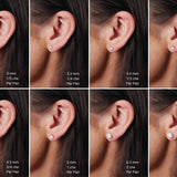 14k Gold Round Shape Lab Diamond Stud Earrings