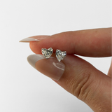 Heart Diamond Stud Earrings