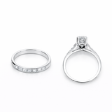14k White Gold 1.04CTW Bridal Set Round Shape Brilliant Cut Mined Diamonds
