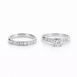 14k White Gold 1.04CTW Bridal Set Round Shape Brilliant Cut Mined Diamonds
