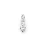 14k White Gold 3 Diamond Pendant 0.50CTW