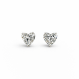 Heart Diamond Stud Earrings
