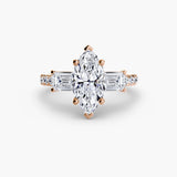 Three-Stone Ring with Pavé Band 4