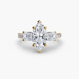 Three-Stone Ring with Pavé Band 4