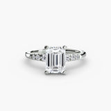 Solitaire with Shoulder Accents