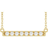 Lab Diamond French Set Bar Necklace