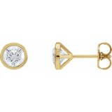 Round Lab Diamond Bezel Stud Earrings
