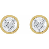 Round Lab Diamond Bezel Stud Earrings