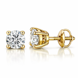 14k Gold Round Shape Lab Diamond Stud Earrings