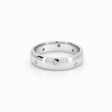 14k White Gold Flush Set Staggered Minded Diamond Ring