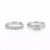 14k White Gold 1.04CTW Bridal Set Round Shape Brilliant Cut Mined Diamonds