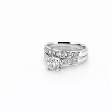 14k White Gold 1.04CTW Bridal Set Round Shape Brilliant Cut Mined Diamonds