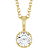 Round Diamond Bezel Necklace